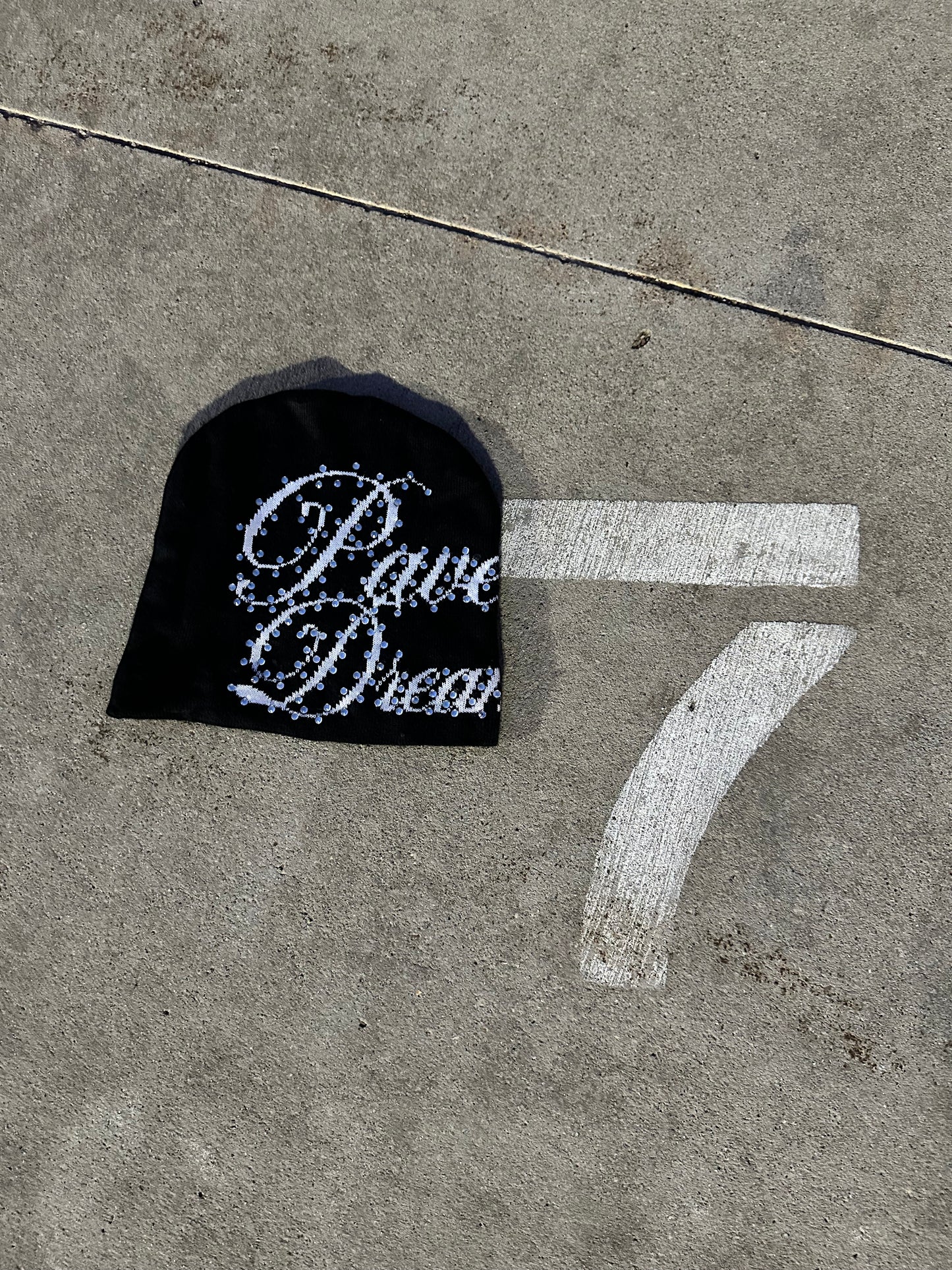 “Black Out” rhinestone beanie