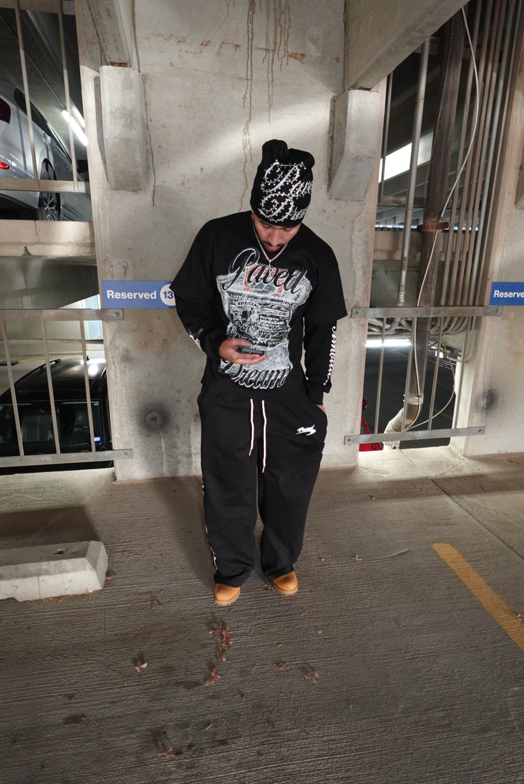 “Black Out” rhinestone beanie